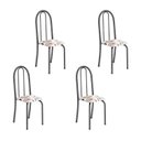 Ver imagem 1 de Kit 4 Cadeiras Tubular 96x36x41 cm Iris B Prata/Arabesco/Mart