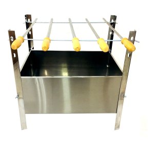 Kit Churrasqueira Inox Desmontável + 5 Espetos