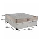 Ver imagem 6 de Cama Box Baú Queen Sintético Bipartido + Colchão Airtech Molas Ensacadas 65x158x198 Cor:branco
