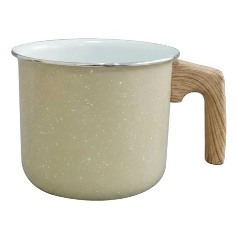 Leiteira Fervedor Antiaderente Cerâmica 14cm Viena Bege Orgânica - Casambiente