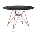Ver imagem 1 de Mesa Eames Cobre Tampo Redondo de Madeira Preto 90 Cm