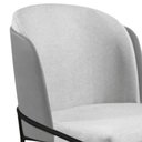 Ver imagem 5 de Cadeira Aurora Linho Cinza Couro Cinza Metal Preto