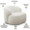 Poltrona Decorativa Fixa Orgânica para Sala Living Barolo L06 Bouclê Branco - Lyam Decor - 4