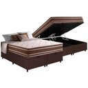Ver imagem 1 de Cama Box Baú King: Colchão Molas Anjos Superlastic Duo Sono + Base CRC Courano Brown(193x203)