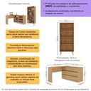 Ver imagem 3 de Kit Escrivaninha L 6 Gavetas com Estante Multiuso Essence Office Multimóveis MP6096 Madeirado