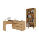 Ver imagem 2 de Kit Escrivaninha L 6 Gavetas com Estante Multiuso Essence Office Multimóveis MP6096 Madeirado