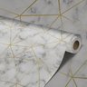 Papel de Parede Adesivo Marmorizado Branco Fio Gold 3m - 5