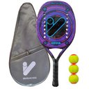 Ver imagem 1 de Raquete de Beach Tennis Vammo Pro Club Carbon 3k - Roxa + 3 Bolas Beach Tennis e Capa