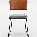 Ver imagem 6 de Kit 04 Cadeira Decorativa Estofada Sala Jantar Allana L02 Couríssimo Camel Linho Cinza - Lyam