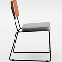 Ver imagem 7 de Kit 04 Cadeira Decorativa Estofada Sala Jantar Allana L02 Couríssimo Camel Linho Cinza - Lyam