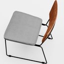 Ver mais imagens de Kit 04 Cadeira Decorativa Estofada Sala Jantar Allana L02 Couríssimo Camel Linho Cinza - Lyam