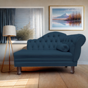 Ver imagem 2 de Recamier Sofá Esquerdo Larissa 120cm Sala Veludo Azul Marinho - Incasa Decor