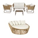 Ver imagem 1 de Kit Conjunto de Sofás 4 Lugares + Chaise de 1,60 Corda Náutica Alumínio Tecido Impermeável Área Exte