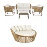 Kit Conjunto de Sofás 4 Lugares + Chaise de 1,60 Corda Náutica Alumínio Tecido Impermeável Área Exte - 1