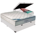 Ver imagem 1 de Cama Box Baú Branco e Colchão Freedom Molas Ensacadas Casal Ortobom