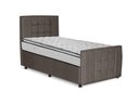 Ver imagem 1 de Cama com Cabeceira Solteiro Estofada Uvaia 90cm Suede:marrom