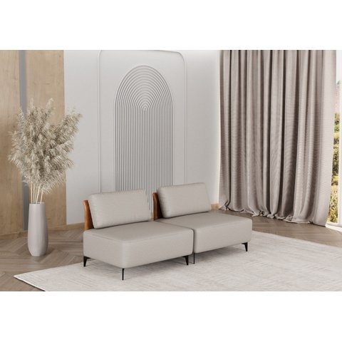 Sofá Dream Box Moderno Modular 1,60m Bege com Courino Terracota - Rede Móveis