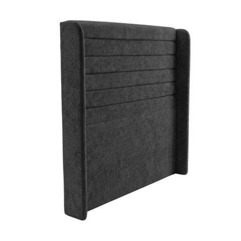 Cabeceira Cama Casal King Duna 195cm Orgânica Curva Bouclê Preto - Montanari's Decor
