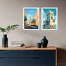 Kit 2 Quadros Posters Lisboa - Portugal 45x34cm:moldura Preta - 2