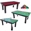 Ver imagem 1 de Mesa 3 em 1 Sinuca/Ping Pong/Botão Bolas Numeradas + 4 Tacos - Vinho