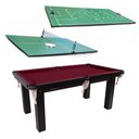 Ver imagem 3 de Mesa 3 em 1 Sinuca/Ping Pong/Botão Bolas Numeradas + 4 Tacos - Vinho