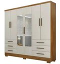 Ver imagem 1 de Guarda Roupa Encant 6 Portas com Espelho Cumaru Fendi Novo Horizonte