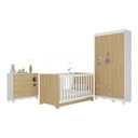 Ver imagem 2 de Quarto de Bebê Completo com Berço Americano 3 em 1 Suspiro Multimóveis Mp4624 Branco/madeirado
