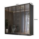 Ver imagem 3 de Guarda Roupa Moderno C/ 6 Portas Reflecta e Led 100% Mdf Cor:grafitto