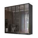 Ver imagem 2 de Guarda Roupa Moderno C/ 6 Portas Reflecta e Led 100% Mdf Cor:grafitto