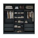 Ver imagem 4 de Guarda Roupa Moderno C/ 6 Portas Reflecta e Led 100% Mdf Cor:grafitto