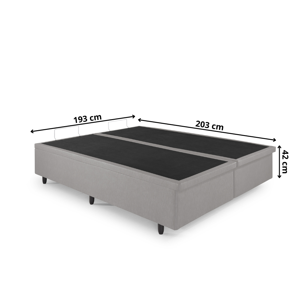 Cama Box com Baú King 193x203 com Pistão a Gás Courino Linho - 2