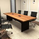 Ver imagem 1 de Mesa de Reunião 8 Pessoas 2,70m Nogal 2 Caixas de Tomadas F5