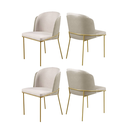 Ver imagem 1 de Conjunto 4 Cadeiras de Jantar Aurora Metal Dourado e Linho Palha