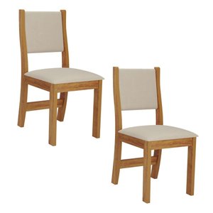 Conjunto 2 Cadeiras Estofadas para Mesa de Jantar Sol Viero Mel