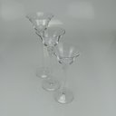 Ver imagem 2 de Jogo 3 Peças Castiçal Decorativo de Cristal Transparente 25.9x9.3x9.3cm Porta