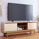 Ver imagem 2 de Rack Bancada Atlas Cinamomo/off White para Tv até 70” - Madetec