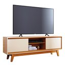 Ver imagem 1 de Rack Bancada Atlas Cinamomo/off White para Tv até 70” - Madetec