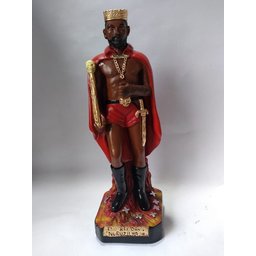 Imagem Exu Rei Das 7 Encruzilhadas Escultura Gesso Estatua 20 cm - 1
