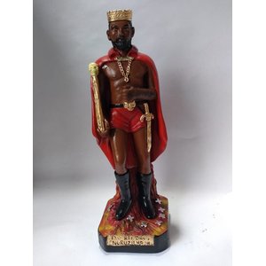 Imagem Exu Rei Das 7 Encruzilhadas Escultura Gesso Estatua 20 cm