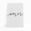 Ver imagem 1 de Amor Palavra Cursiva Minimalista Quadro Canvas 100x70cm