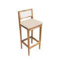 Ver imagem 4 de Kit 4 Banquetas Estofada em Linho Encosto Palhinha Bruna:mel com Palha