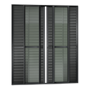 Ver imagem 1 de Porta Correr Venez. 6F.Móv.210 x 200 Elite c/Fechadura Tetra V.Liso Preto Brimak