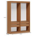 Ver imagem 3 de Closet Casal Andorra 4 Gavetas 2 Prateleiras Freijó/Branco - Pnr Móveis
