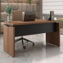 Ver imagem 2 de Mesa para Escritório Home Office 145cm Corp A06 Nogal/preto - Mpozenato