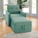 Ver imagem 1 de Poltrona Icaria 3 em 1 Poltrona Chaise Cama Verde Estofama