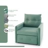 Poltrona Icaria 3 em 1 Poltrona Chaise Cama Verde Estofama - 3