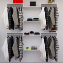 Ver imagem 1 de Kit Closet com Cabideiros e Prateleiras Branco Organização Moderna para Seu Quarto