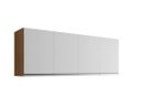 Ver imagem 1 de Armário Aéreo 4 Portas Andréia 150cm Amêndoa/Branco - AJL Móveis