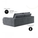 Ver imagem 5 de Sofá Luca 3 Lugares Retrátil com Chaise 202cm Grafite Suede Cia Lar