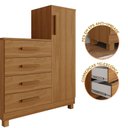 Ver imagem 6 de Comoda Quarto Casal Sapateira Grande com 4 Gavetas Reforçadas Versátil Savana Amadeirada